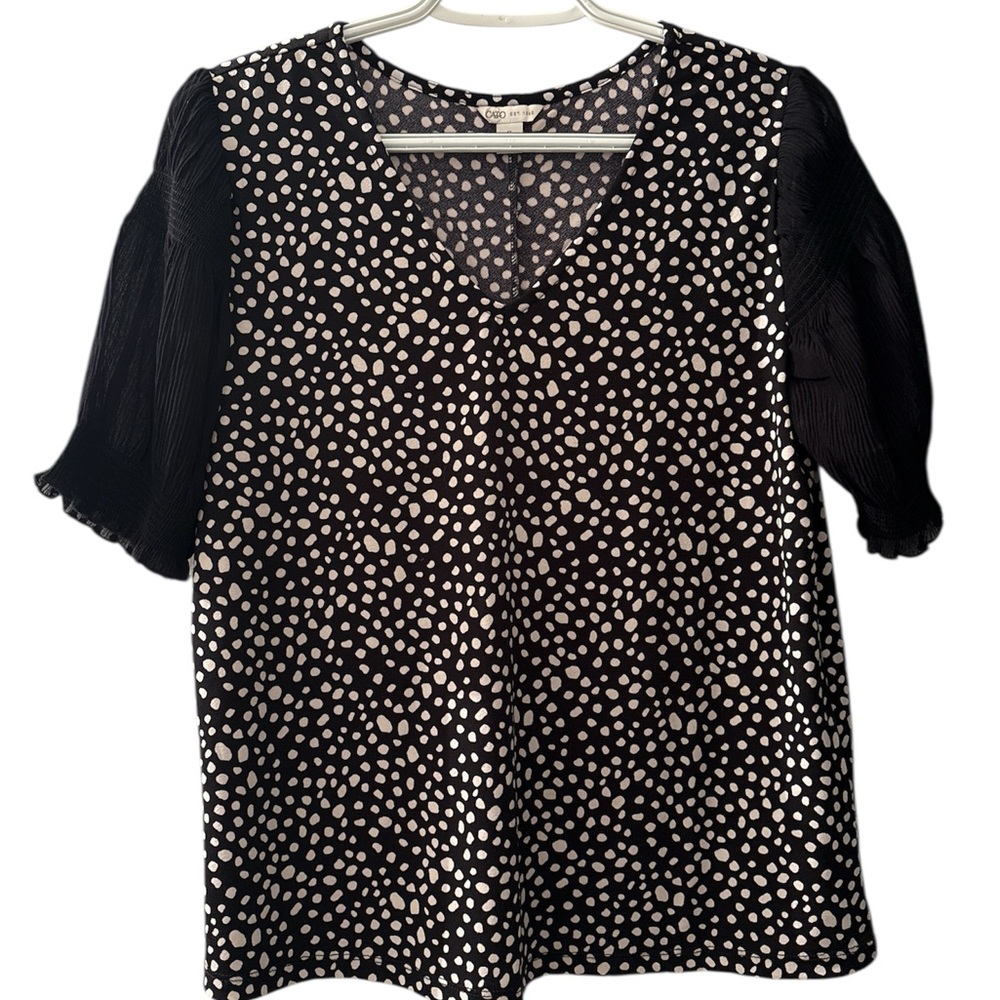 Cato Black and White Patterned Blouse